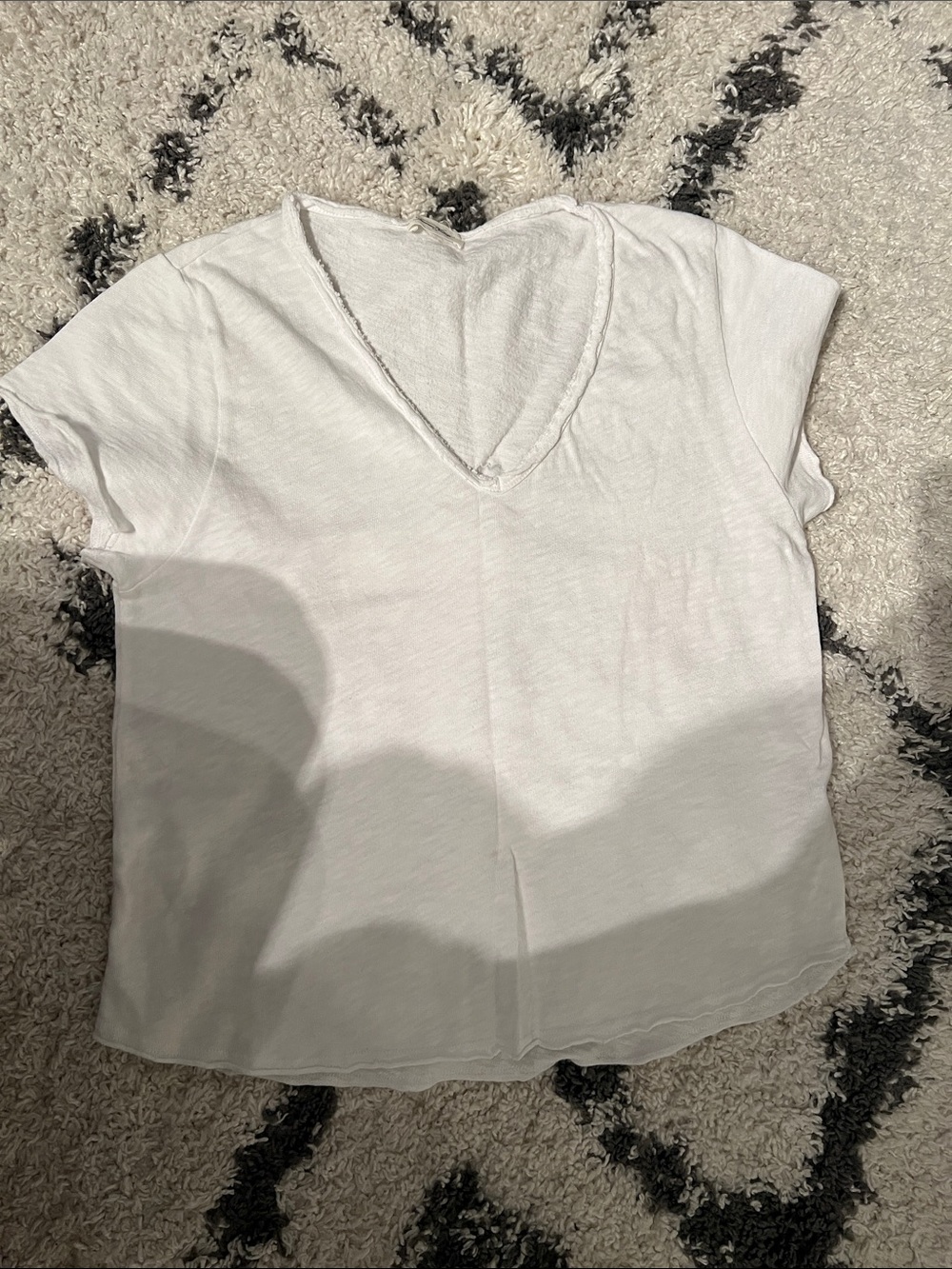American Vintage White V-Neck Short Sleeve Tee